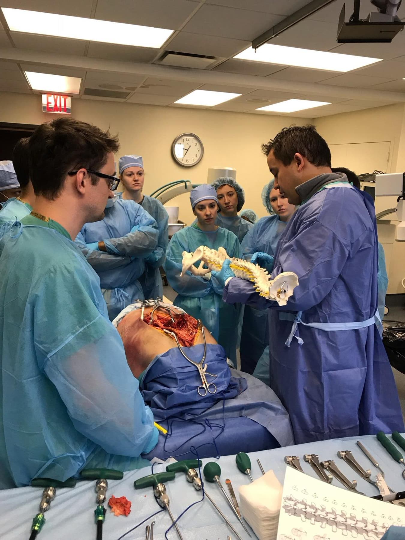 The state-of-the-art bioskills training facility set up for a course.
